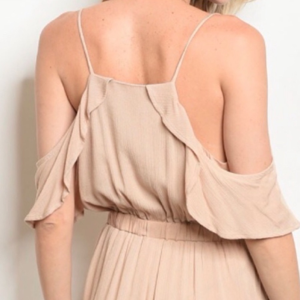 NUDE COLD SHOULDER MAXI DRESS - Picture 3 of 6